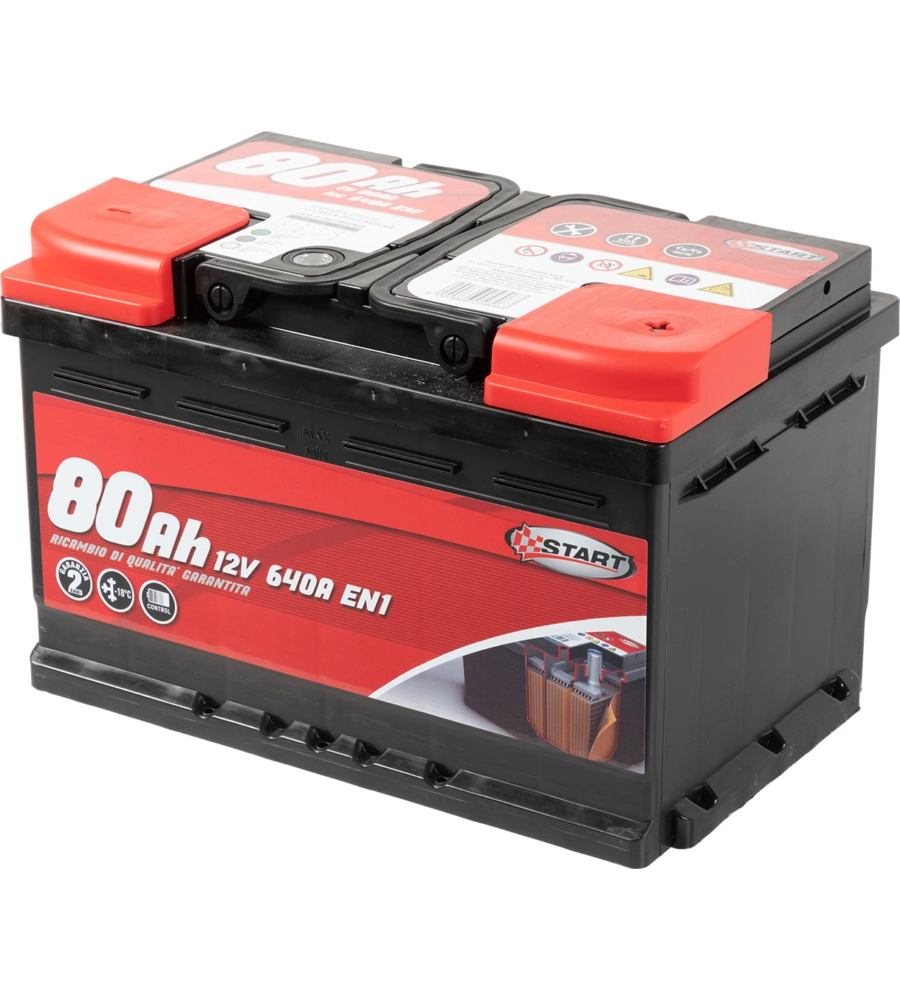 Batteria auto 80ah 12v640a polo positivo destro cassetta l3